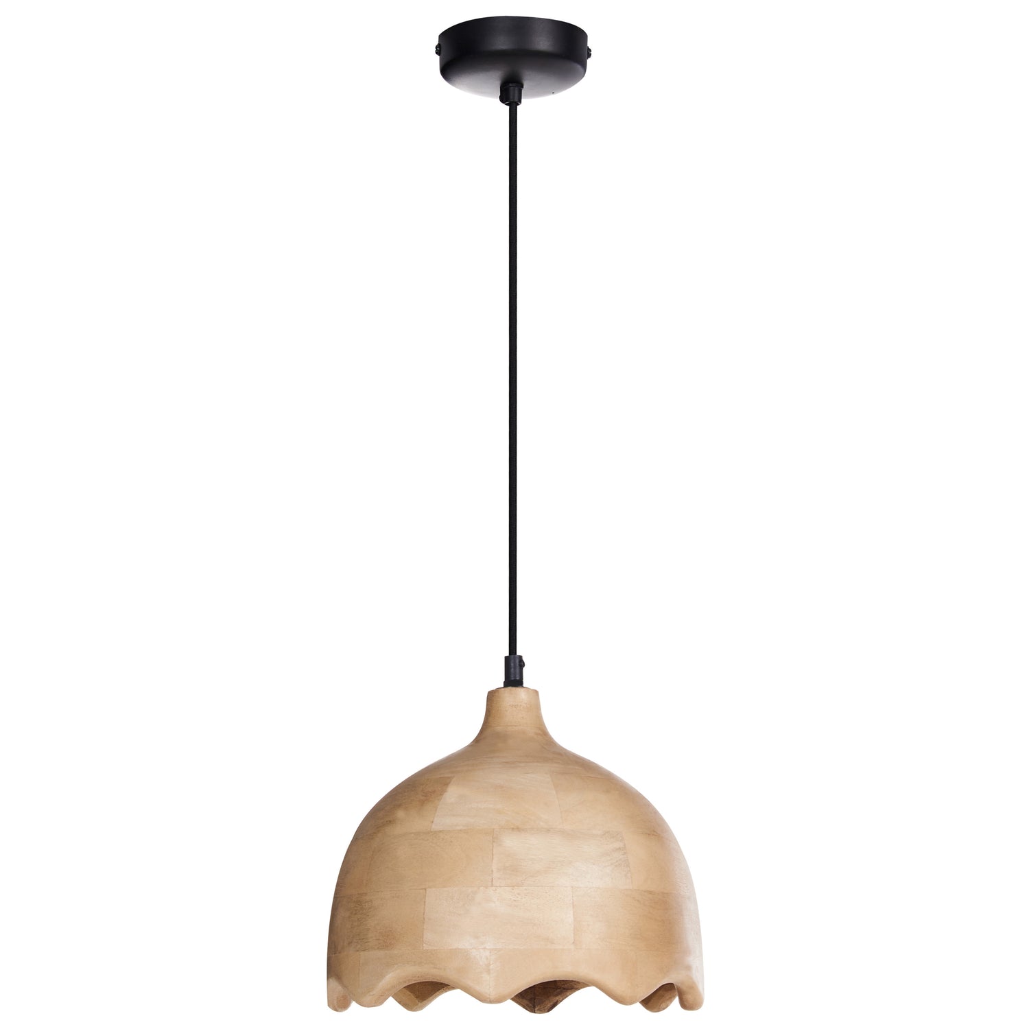 Beliani - GOMATI - Hanglamp - Lichtbruin - Mangohout