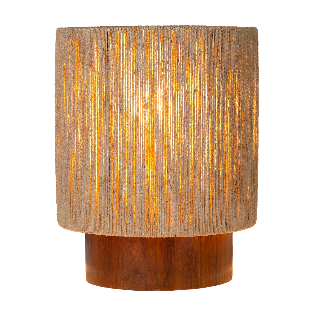 Atmooz Tomar S Tafellamp – Hout|Jute – Ø20x26cm – E27