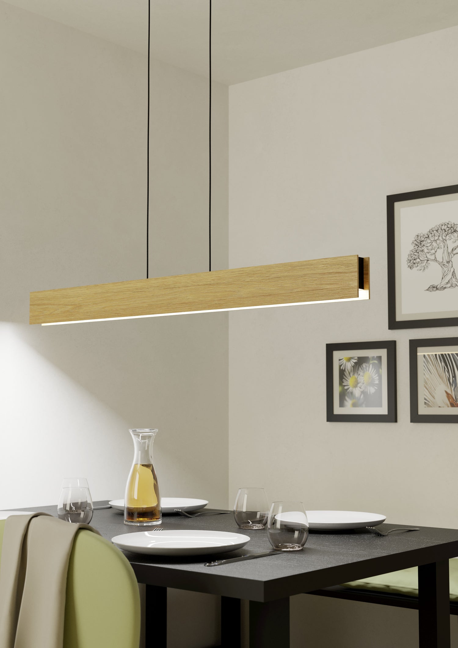 EGLO connect.z Anchorena-Z Hanglamp - 123cm - Bruin|Zwart|Wit - RGB