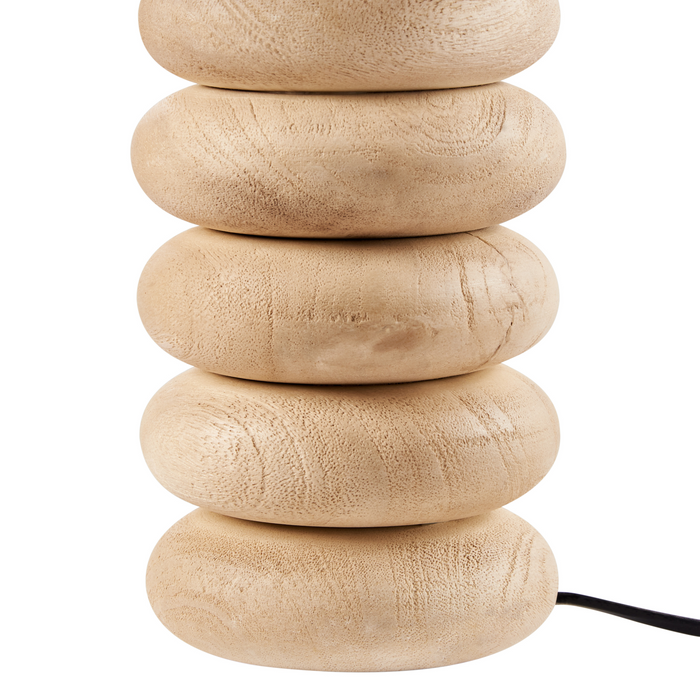 Beliani-BETWA-Tafellamp-Lichtbruin-41 cm-Mangohout|Katoen|Linnen