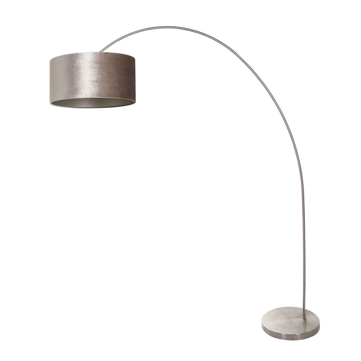 Mexlite - vloerlamp - Solva - staal - metaal stof - booglamp - E27 -