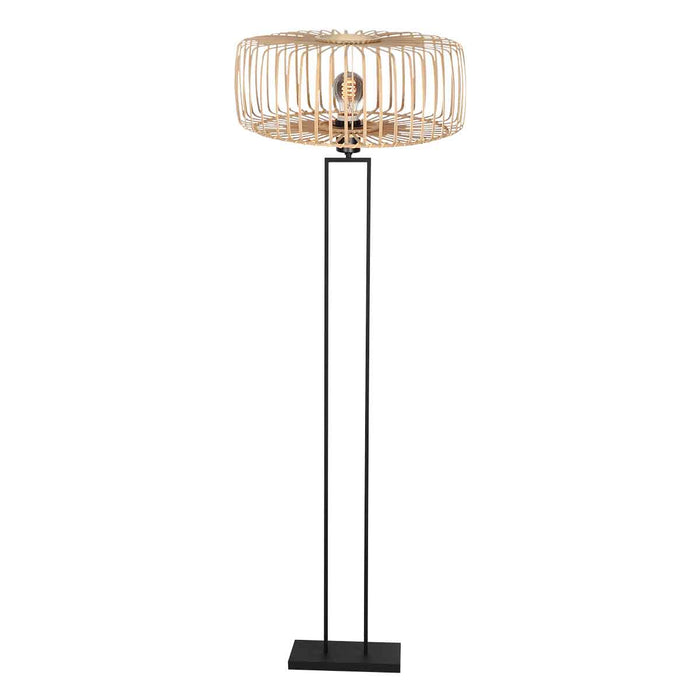 Steinhauer - vloerlamp - Stang - zwart - bamboe metaal - Ø 50cm - E27
