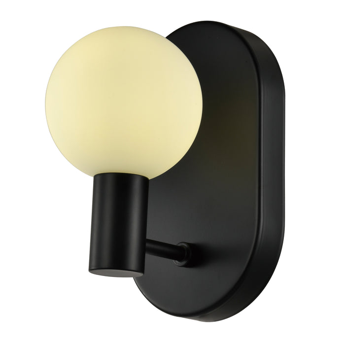 QUVIO Zwarte wandlamp - 1 lichtpunt - Metaal - Glas
