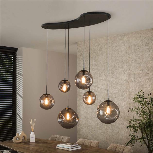 Hoyz Collection - Hanglamp Stellar Black 6-lichts - Artic Zwart