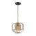 QUVIO Hanglamp met glazen kap - Metaal – Glas - Amber