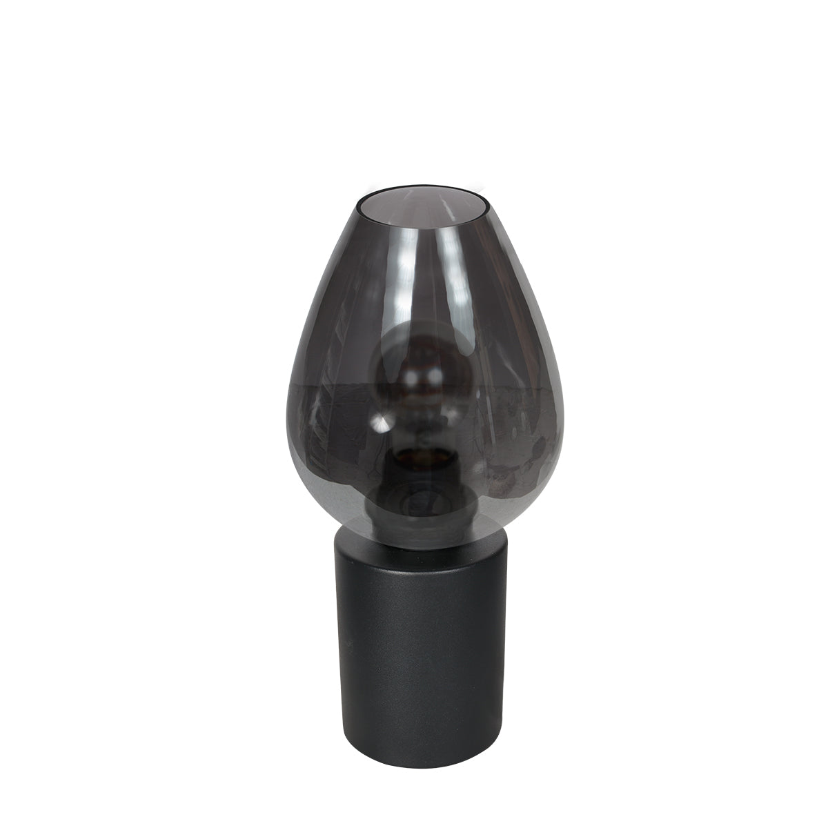 Steinhauer - tafellamp - Bloeba - zwart - glas metaal - Ø 15cm - E27