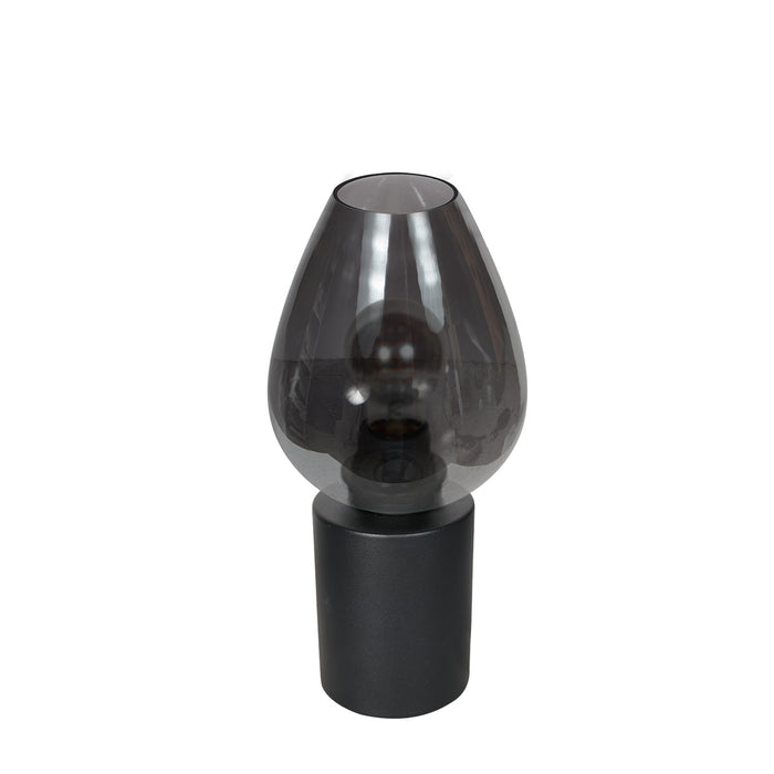 Steinhauer - tafellamp - Bloeba - zwart - glas metaal - Ø 15cm - E27