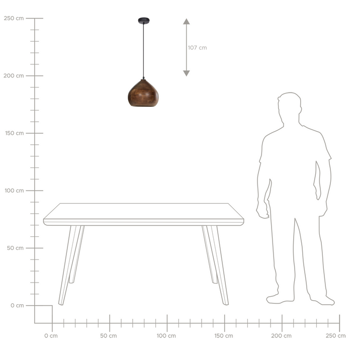 Beliani - SANYATI - Hanglamp - Lichtbruin - Mangohout