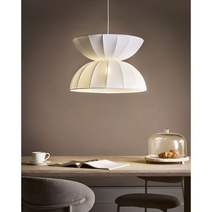 Beliani - DEBONS - Hanglamp - Wit - Kunstzijde