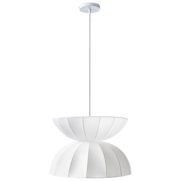 Beliani - DEBONS - Hanglamp - Wit - Kunstzijde