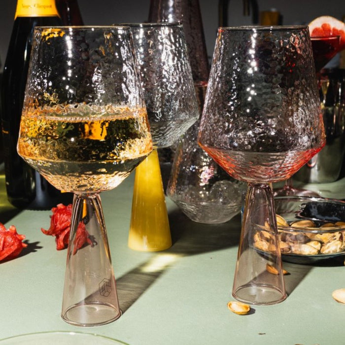 Brût Homeware, Wijnglas Claude, roze, set van 2