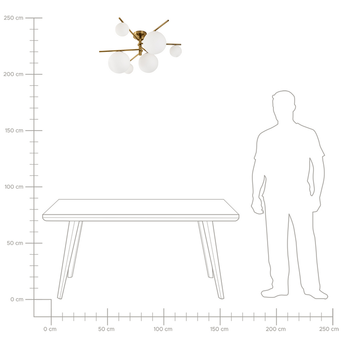 Beliani - ISAR - Plafondlamp - Goud - Glas