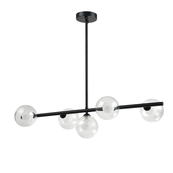 QUVIO Hanglamp met glazen bollen - Metaal - Glas - Zwart
