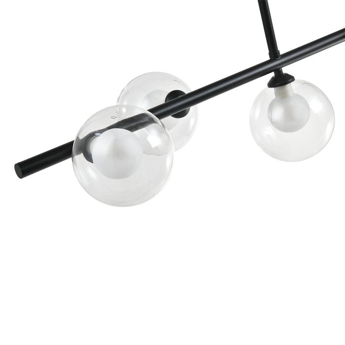 QUVIO Hanglamp met glazen bollen - Metaal - Glas - Zwart