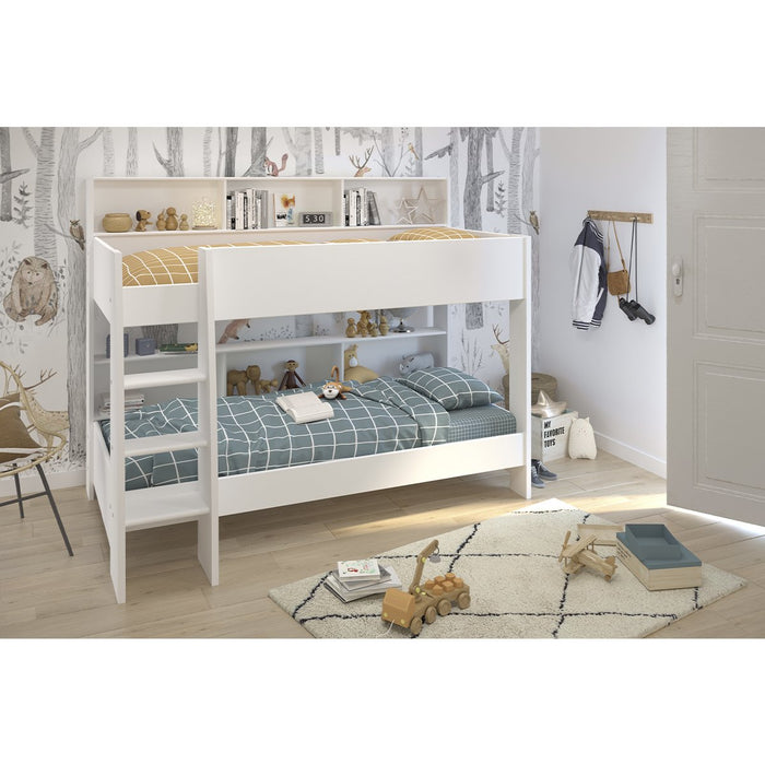 Calicosy - Stapelbedden met opbergvakken - Leo - H164,4 cm - Wit