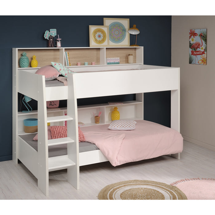 Calicosy - Stapelbedden met opbergvakken - Leo - H164,4 cm - Wit