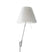 Costanza wandlamp telescopisch met dimmer aluminium body, kap wit