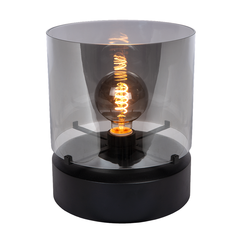 Atmooz Glaz Tafellamp – Rookglas|Zwart – Ø25cm – E27
