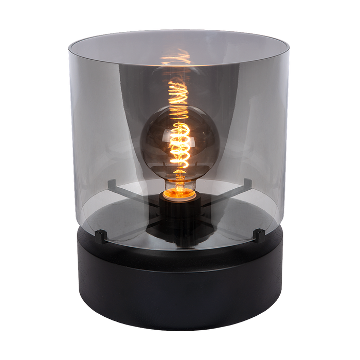 Atmooz Glaz Tafellamp – Rookglas|Zwart – Ø25cm – E27