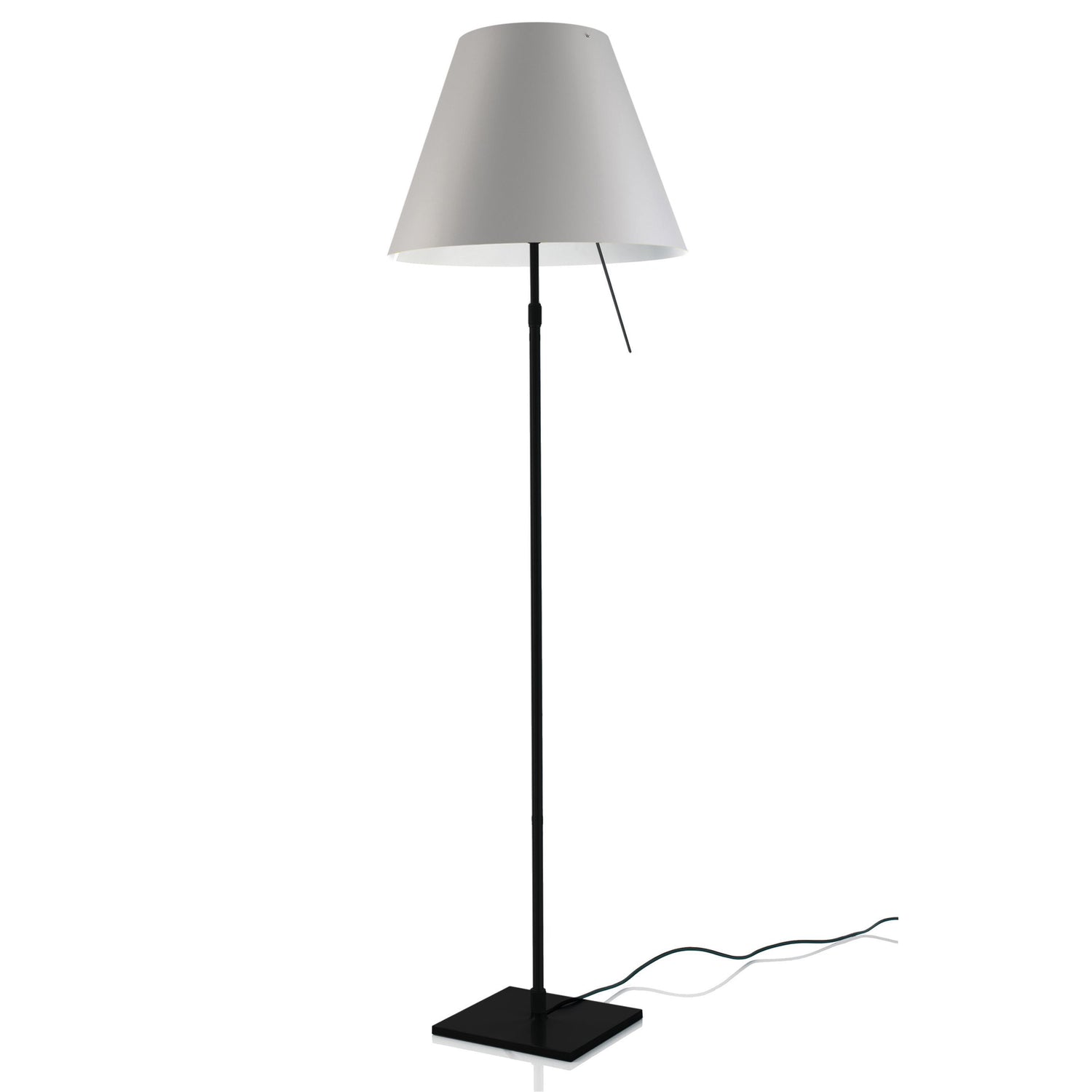 Costanza vloerlamp telescopisch met dimmer zwart|Mistic White
