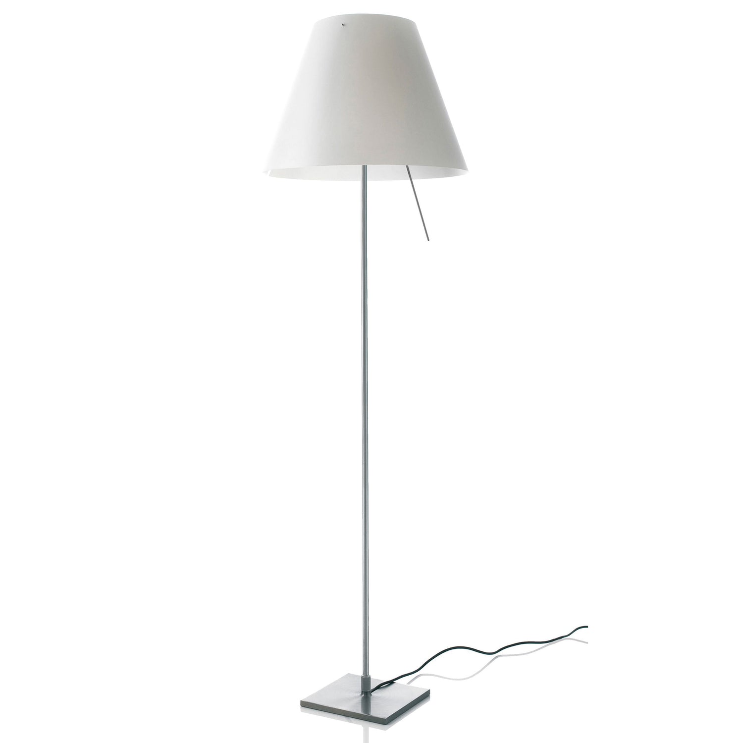 Costanza vloerlamp vast met schakelaar aluminium|wit