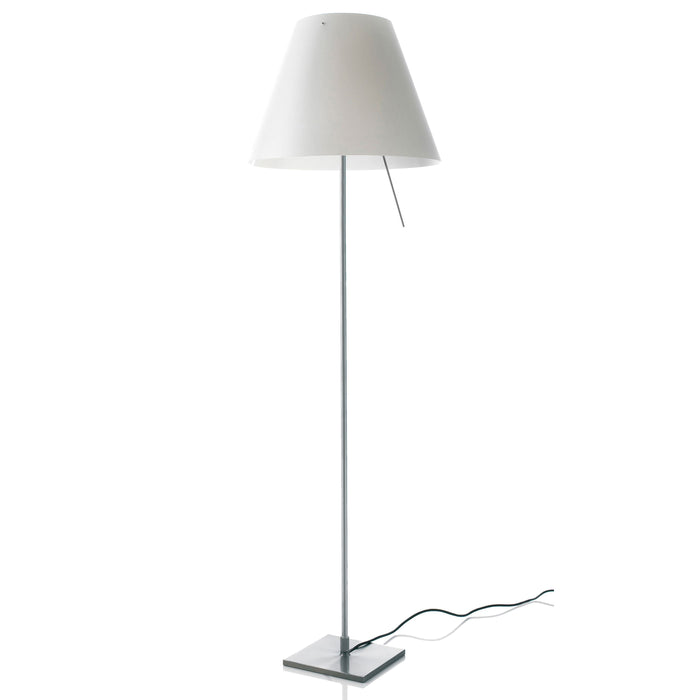 Costanza vloerlamp vast met schakelaar aluminium|wit