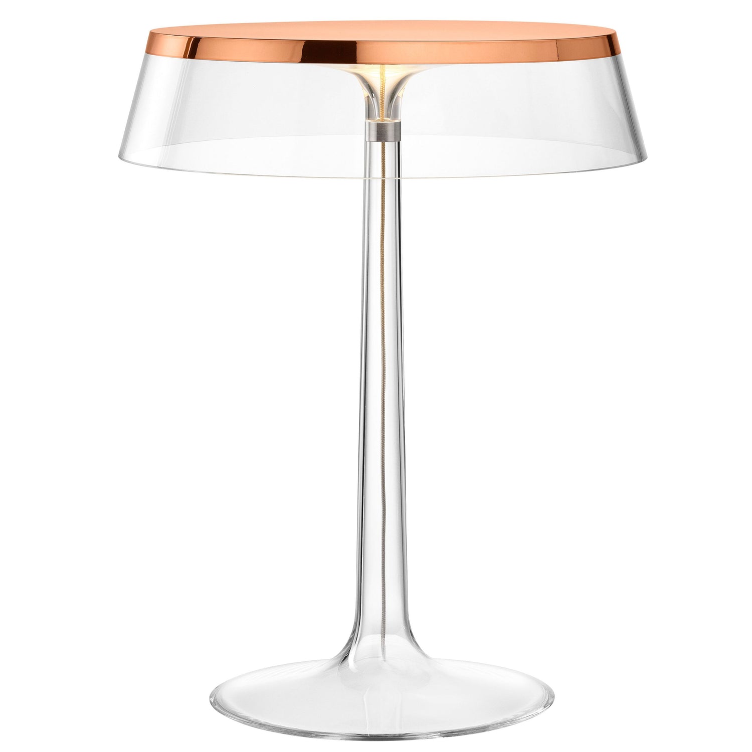 Bon Jour tafellamp LED koper, kap transparant
