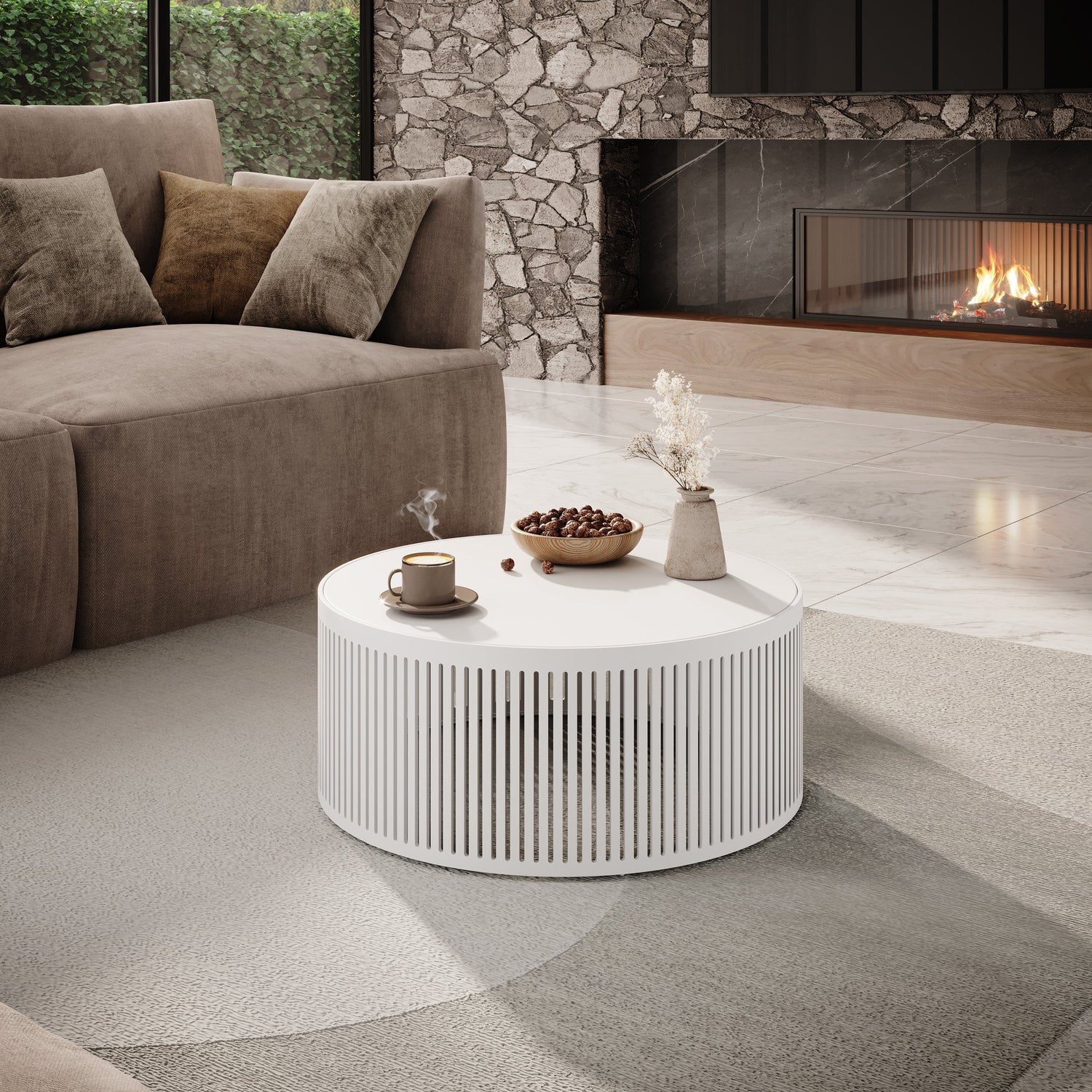 Meubella - Salontafel Vanya - Wit - 75 cm