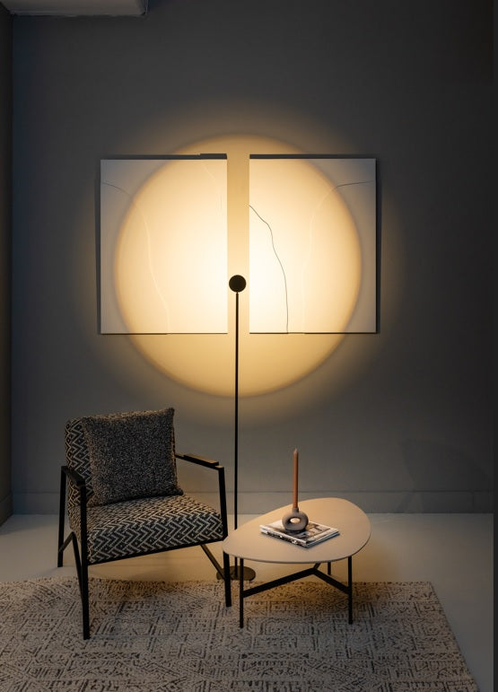 ETH Jake ROUND Vloerlamp Led met lens 3 step dimming 2700k 9w zand  653L