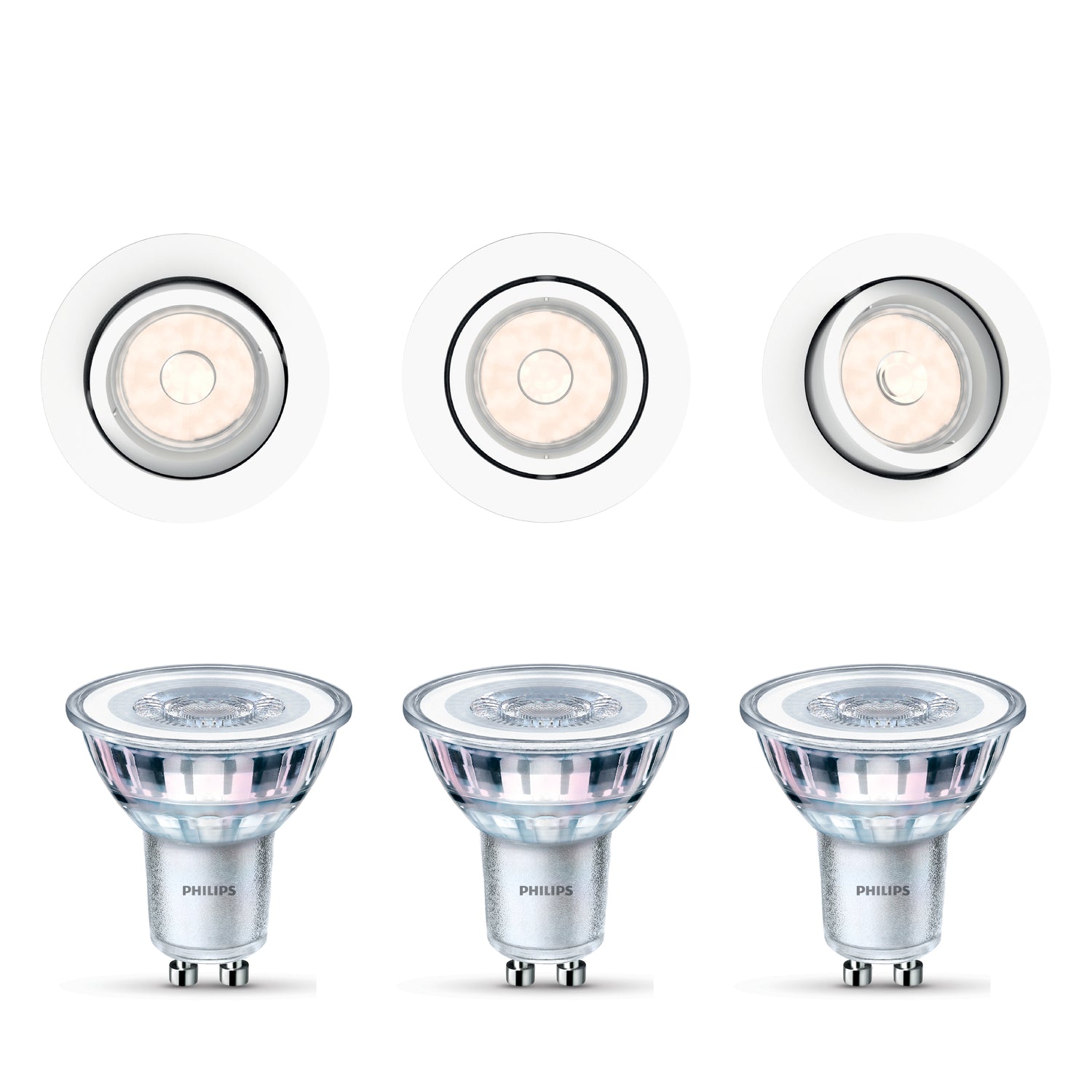 Philips Enneper Inbouwspots - Incl. Philips LED Lampen - 3-Lichts