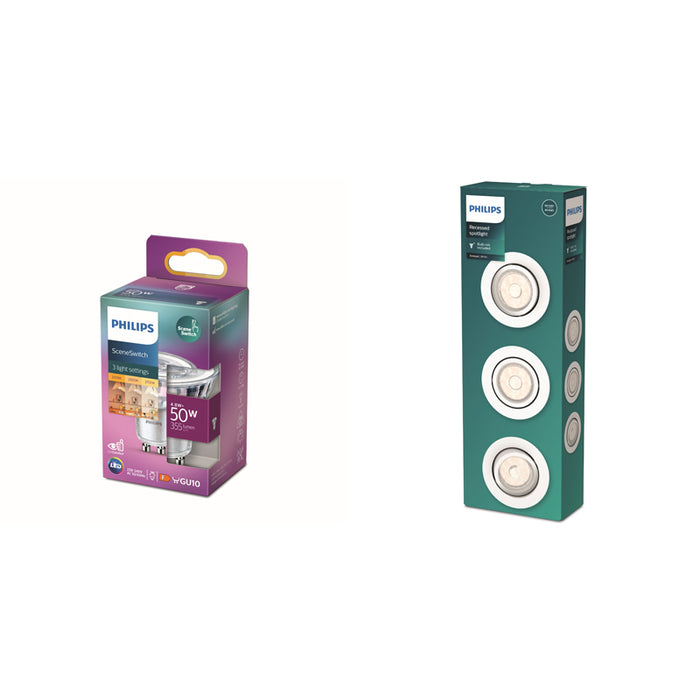 Philips Enneper Inbouwspots - Incl. Philips LED Lampen - 3-Lichts