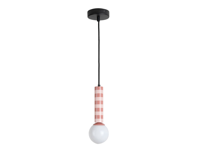Leitmotiv - Hanglamp Rayado - Rose tan & soft pink