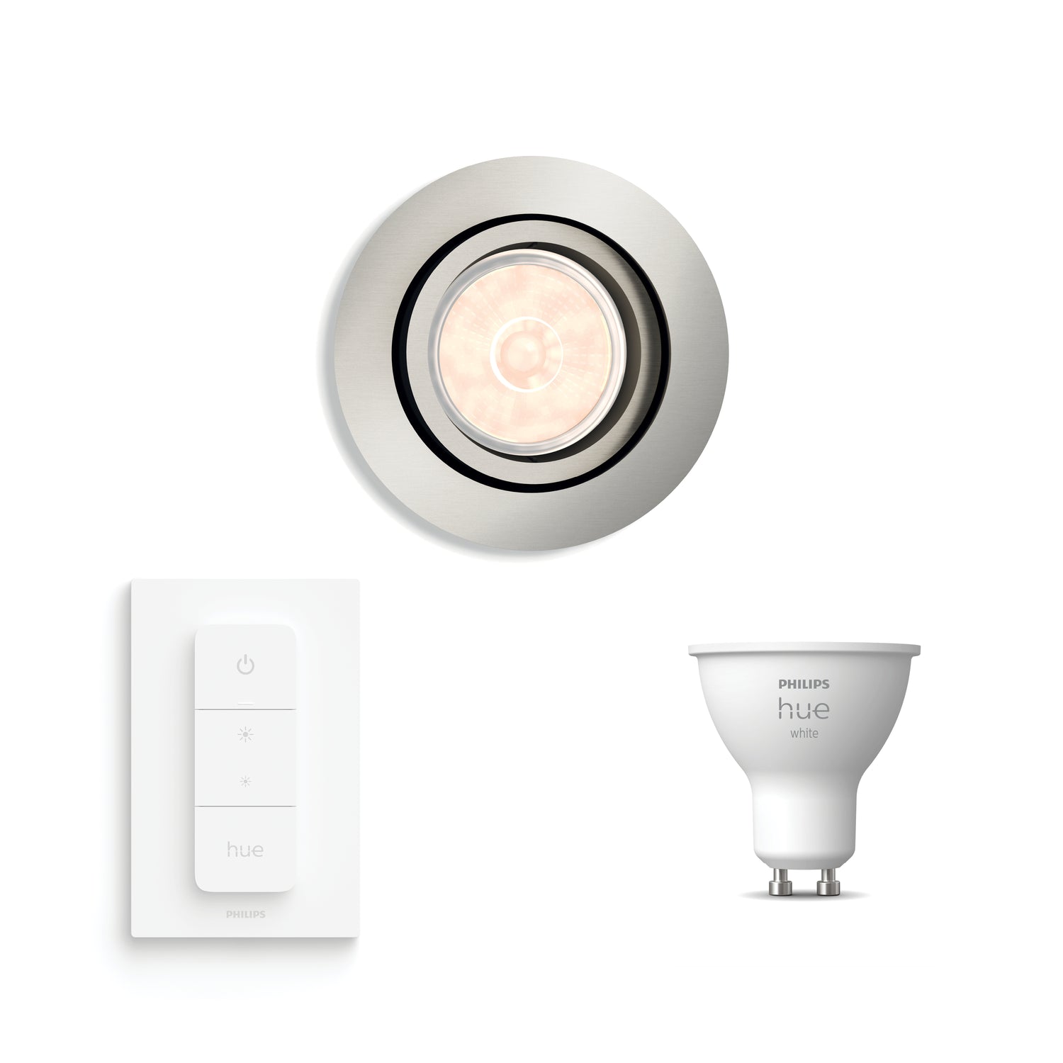 Philips Donegal Inbouwspot - Incl. Hue White GU10 & Dimmer - 1-Lichts