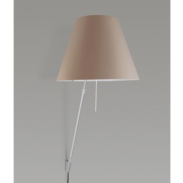 Luceplan Costanza wandlamp telescopisch met dimmer aluminium body, kap
