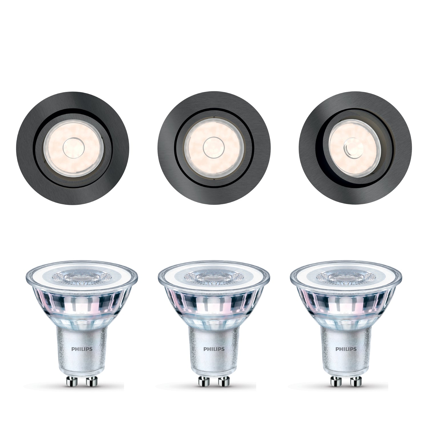 Philips Donegal Inbouwspots - Incl. Philips LED Lampen - 3-Lichts