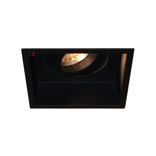 Artdelight Inbouwspot Rex Vierkant Zwart  GU10 Verdiept Kantelbaar