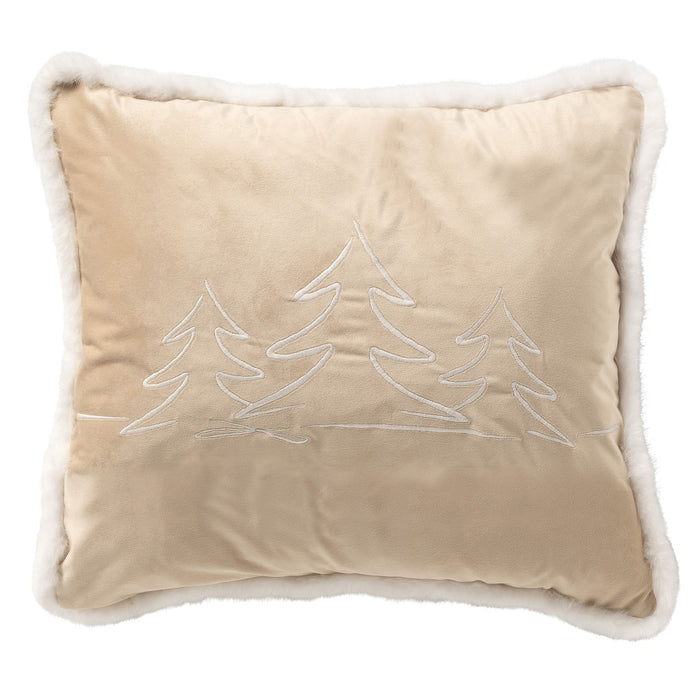 Arbre - Kerst kussenhoezen - 45x45 cm, wit