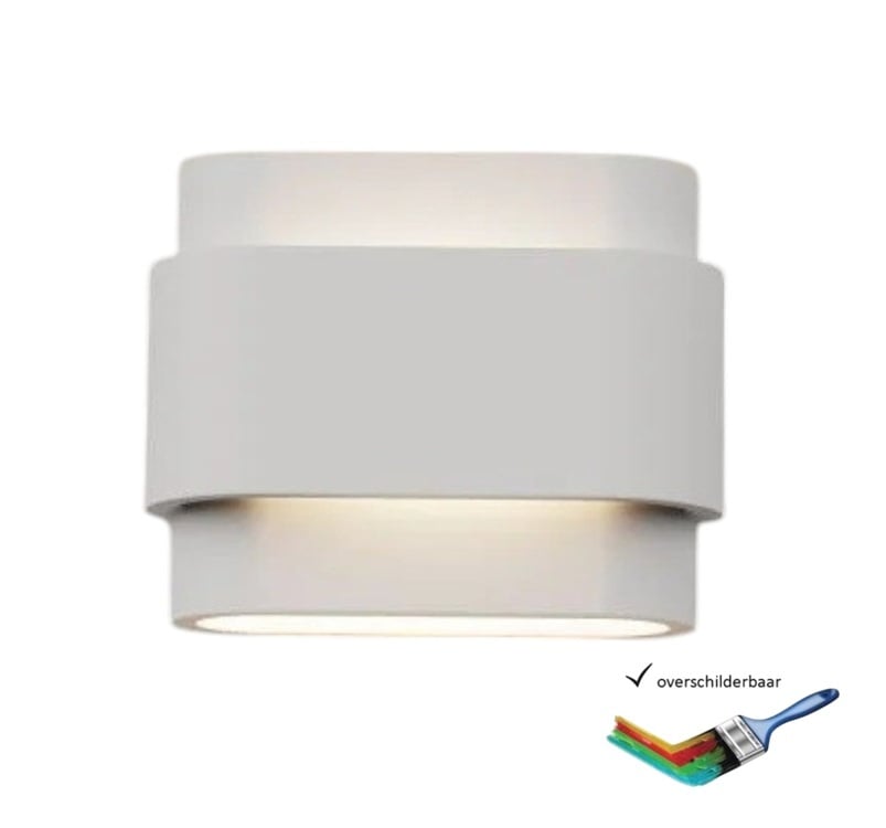 Artdelight Wandlamp Gips  Metz Wit  2 Lichts