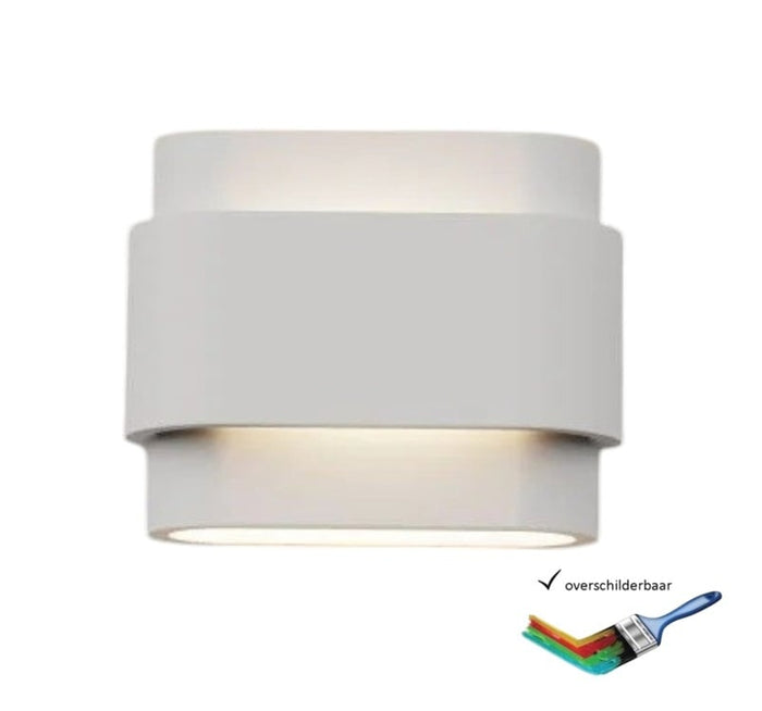 Artdelight Wandlamp Gips  Metz Wit  2 Lichts