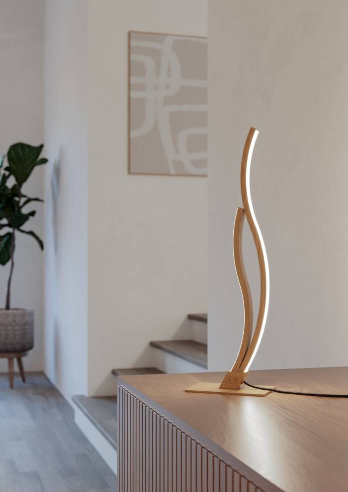 EGLO Grisolia Tafellamp - LED - Kunststof - Wit|Bruin