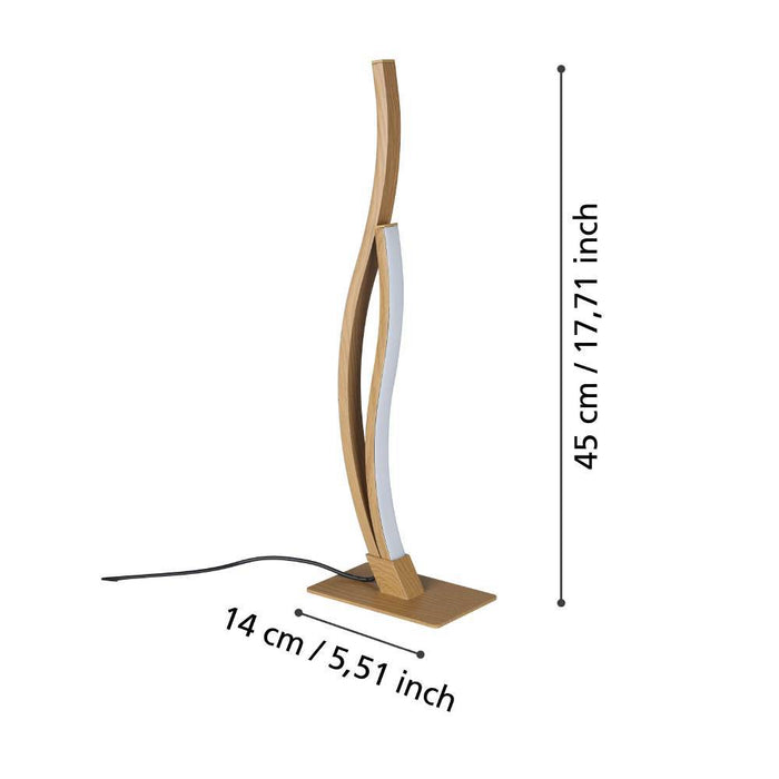 EGLO Grisolia Tafellamp - LED - Kunststof - Wit|Bruin