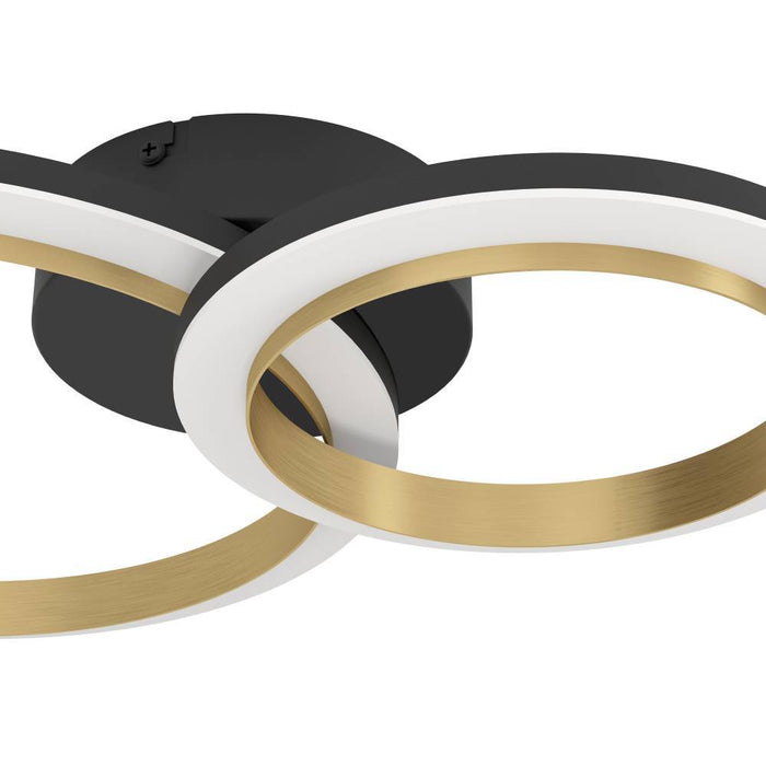 EGLO Calliera Plafonnière - LED - Kunststof - Zwart|Goud|Wit