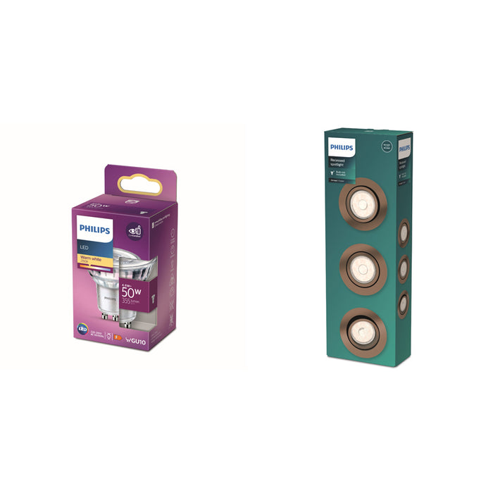 Philips Donegal Inbouwspots - Incl. Philips LED Lampen - 3-Lichts