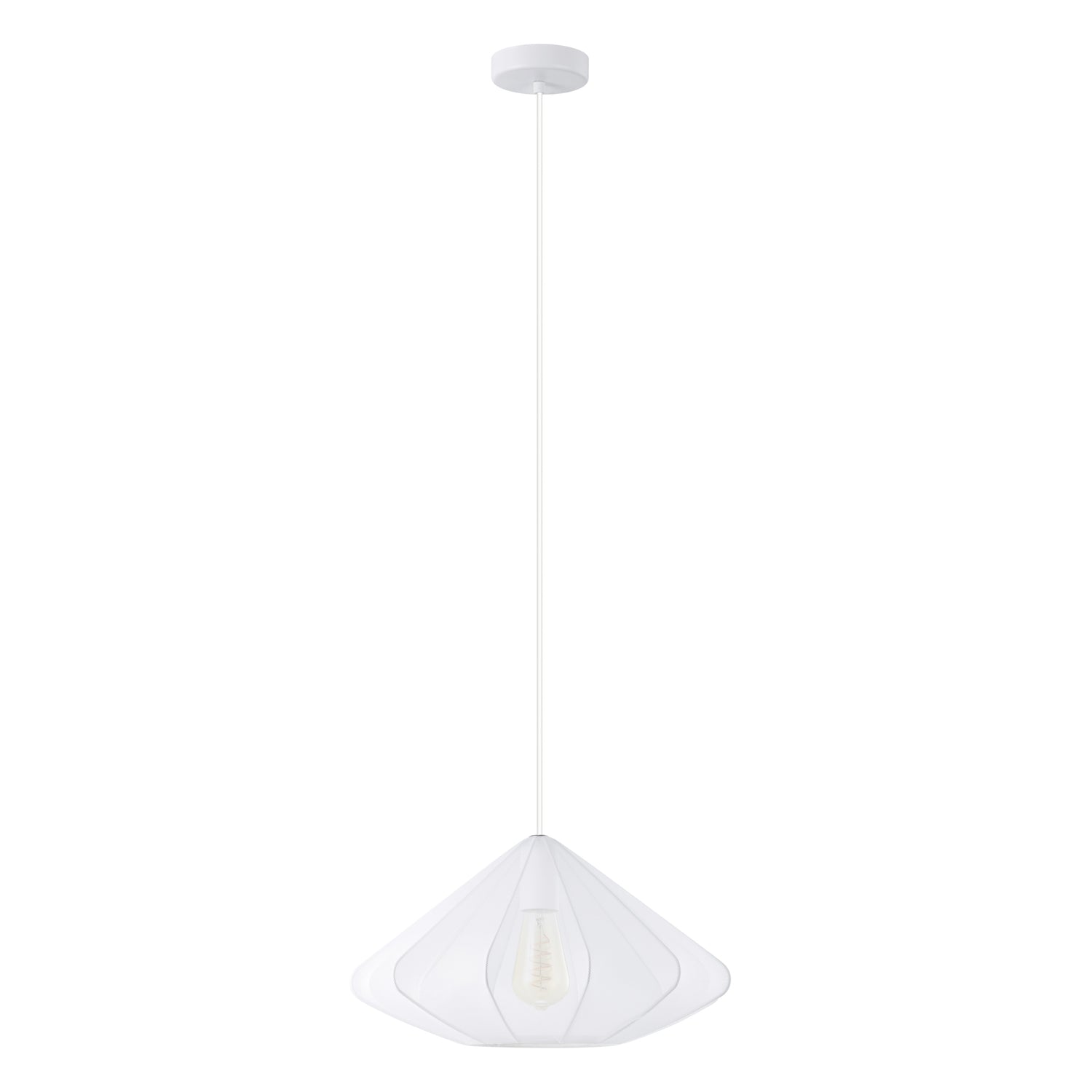 EGLO Dolwen Hanglamp - E27 - Ø 42,5 cm - Wit - Textiel