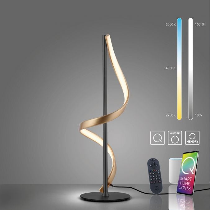 Paul Neuhaus Tafellamp Q-Swing Smart Antraciet Goud 10.5 Watt