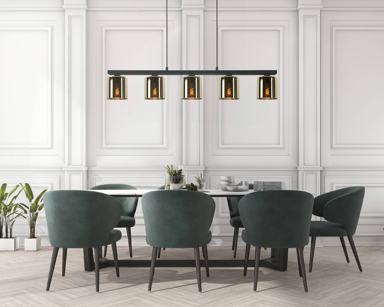 EGLO Cadley Hanglamp - E27 - 121 cm - Goudkleurig glas