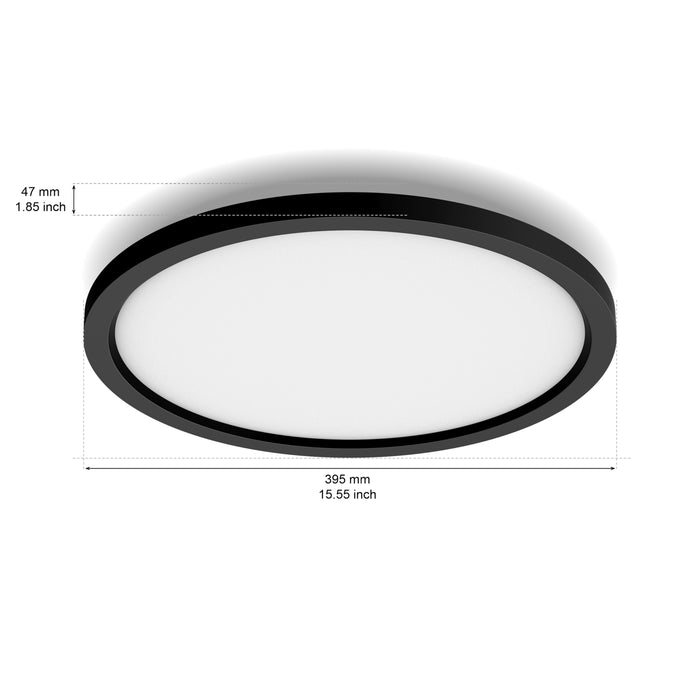 Philips Hue Aurelle - paneellamp - warm- tot koelwit licht - zwart - rond