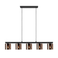 EGLO Cadley Hanglamp - E27 - 121 cm - Koperglas - Zwart