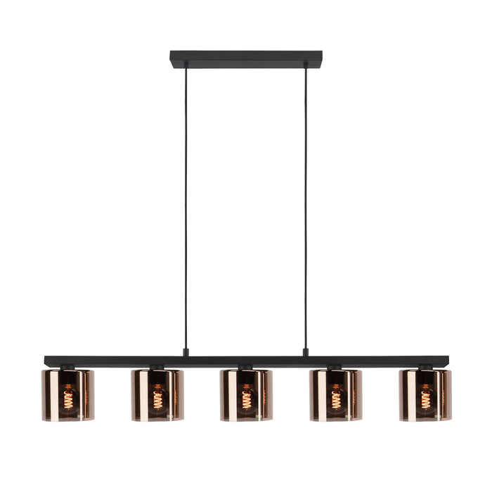 EGLO Cadley Hanglamp - E27 - 121 cm - Koperglas - Zwart