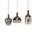 LT-Luce Hanglamp Zenith Mix Zwart - Smoke Glas 3 Lichts